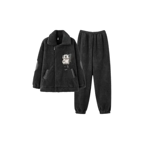 Qin Jing Gray Blue Men's Pajama Sets Qin Jing Серый Синий Мужской Пижамный Комплект