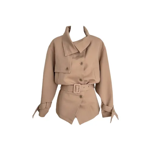 POPO.INFO Хаки Женская Тренч-куртка