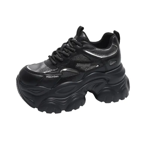 Mulinsen Платформа Обувь Увеличение Высоты Устойчивая к Износу Легкая Низкий Топ Тяжелая Подошва Женская