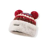 ⭐ Рождественский красный, Медведь термический плюшевый с ушками шапка