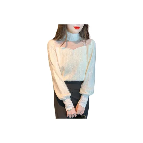 LADYXIEXIE Экрю Розыгрыш Бренд Наклеенный Женские Рубашки