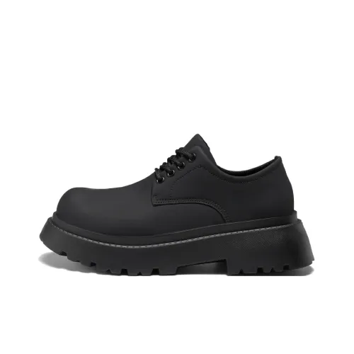 JX Chunky Derby Обувь Повседневная Кожаная Мужская Черная