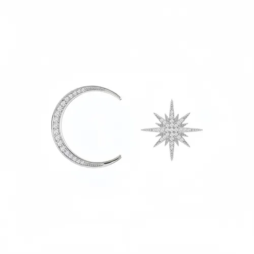 BKBU Титановые стальные серьги с цирконием унисекс