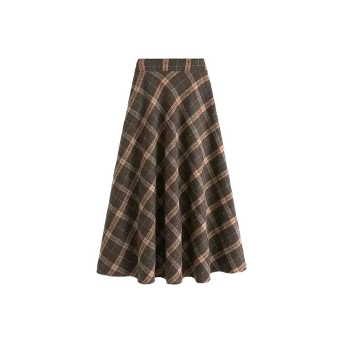 TXGN Khaki Женские Повседневные Длинные Юбки