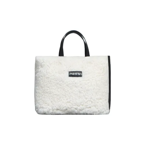 Marni Museo Овечья шерсть с телячьей кожей одно плечо сумка женский белый и черный