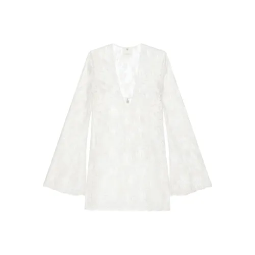 GIVENCHY SS24 Длинное платье с длинными рукавами женское белое