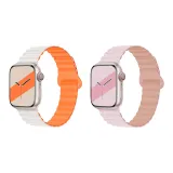 Яблоко, силиконовый ремешок, звездный свет, апельсин, розово-серый