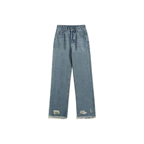 WARNING LIGHT Синий Женские Джинсы