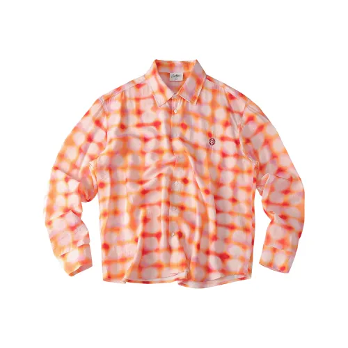 CoosRetro Белый Оранжевый Мужские Рубашки