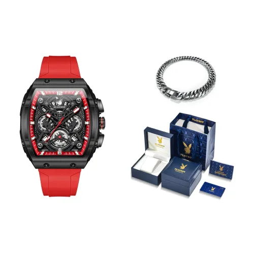 Playboy Кварцевый механизм силиконовый ремешок унисекс черный циферблат