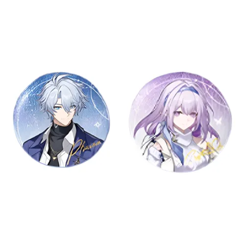 MIHOYO x CRASH Звезда Dome Railway Белый Dish Персонаж Мерч Значки