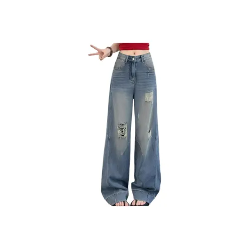 Wooden Rabbit Синий Женские Джинсы