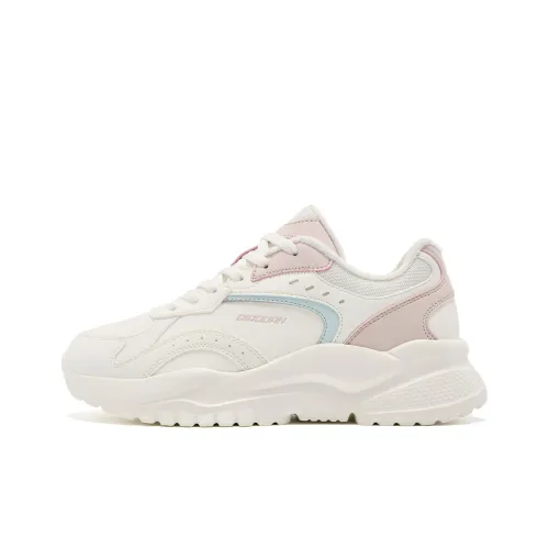 QIAODAN Little Millennium Slip-resistant Abrasion-resistant Low Top Casual Shoes Women's Ivory Pink