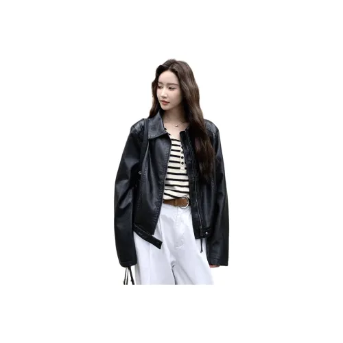 H YXIANG Кожа Куртка Женская