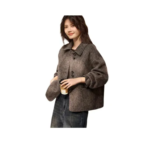 XWI Каштаново-кофейный цвет женское пальто