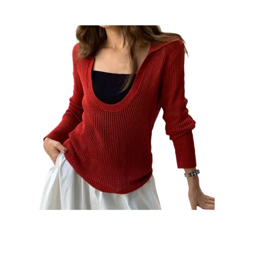 NANING9 Красный Женский Трикотаж