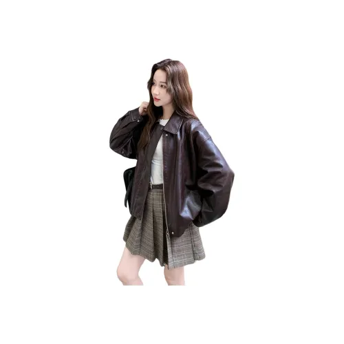 H YXIANG Кожа Куртка Женская