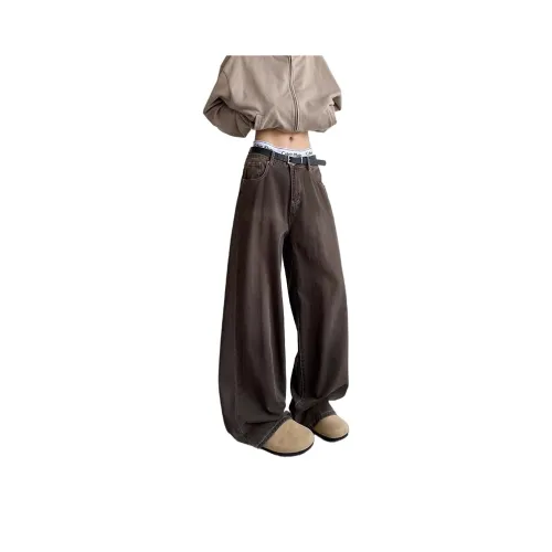 CHONGXIAOLV Коричневый Унисекс Джинсы