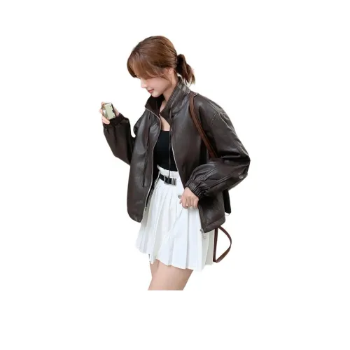 H YXIANG Кожа Куртка Женская