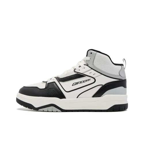 QIAODAN Slip-resistant Abrasion-resistant High Top Skateboard Shoes Утеплённая обувь Мужская Cloud PEAK Белый Черный