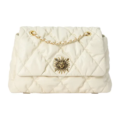 VANESSA HOGAN Сумка через плечо из коровьей кожи Женская Экрю Черный