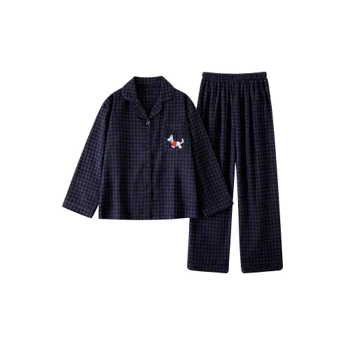 O'MESIK Темно-синий Синий Женские Пижамные Комплекты