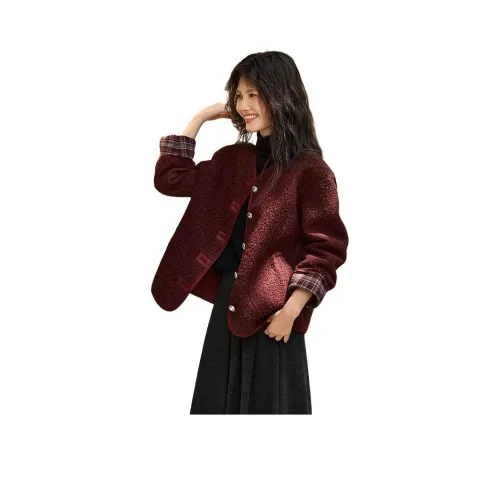 XWI Ангора Красный Женский Бархатный Куртка