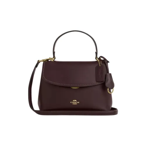 COACH Гладкая кожа Сумка Средний Женские Кофе