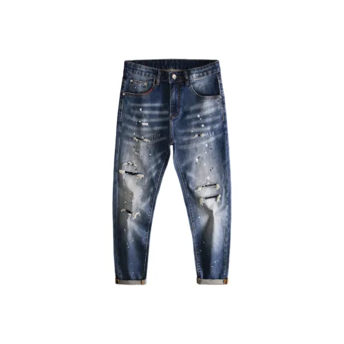 CAT'S PAW Синий Унисекс Джинсы