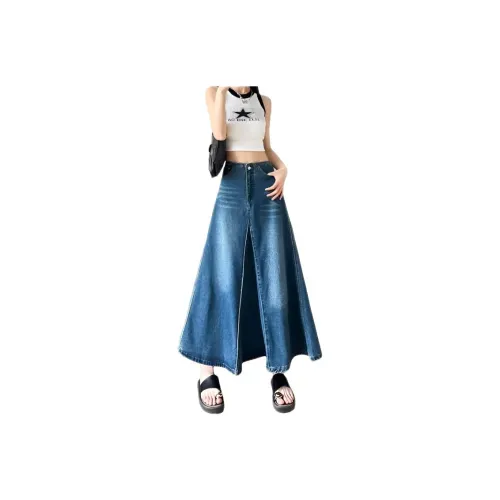 Wooden Rabbit Деним Длинный Юбка Женские