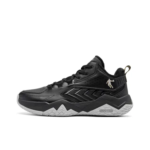 QIAODAN Slip-resistant Abrasion-resistant High Top Basketball Shoes Men's Black QIAODAN Противоскользящие Износостойкие Высокие Баскетбольные Кроссовки Мужские Черные
