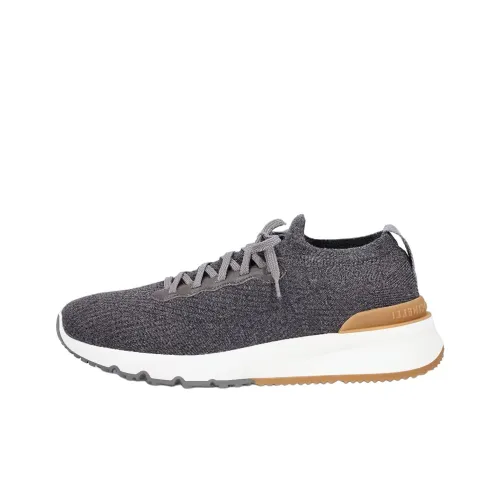 BRUNELLO CUCINELLI Низкий топ Беговые кроссовки Мужской Серый