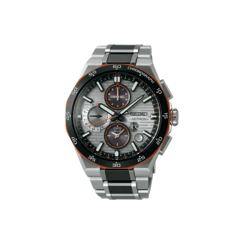 SEIKO Astron Series Солнечный Кварцевый Механизм Керамика Титан Ремешок Часы 43,4 мм Мужские Часы Серый Циферблат