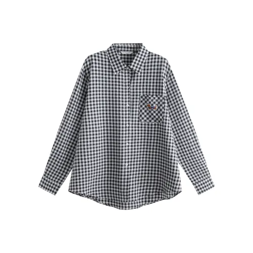 Tonlion Белый Черный Клетка Мужская Рубашка