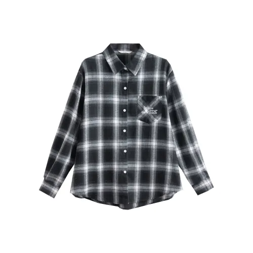 Tonlion Белый Черный Клетка Мужская Рубашка