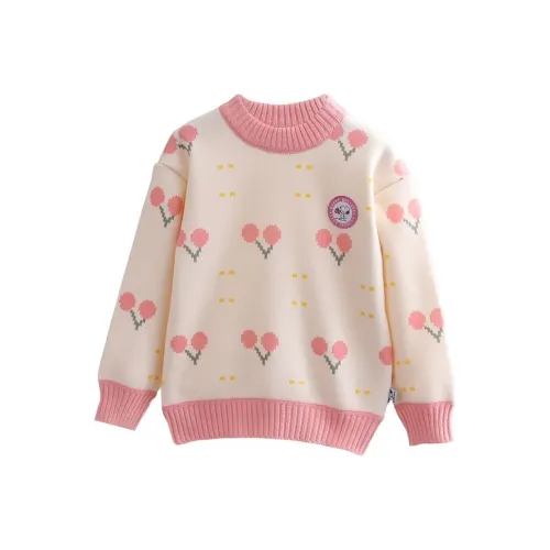 SNOOPY Свитер Бежевый с Вишневым Принт для детей 3-7 лет