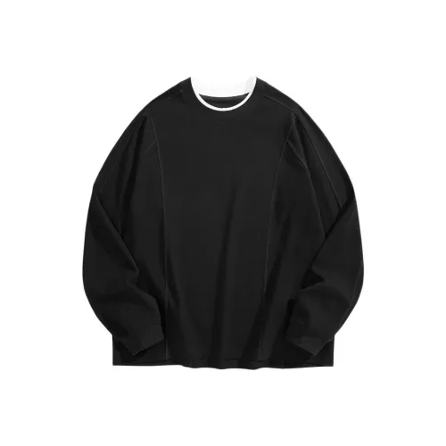 PEACEBIRD MEN Жаккард Вафельная вязка Длинный рукав Т-рубашка Мужская