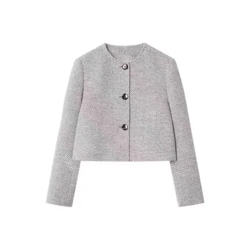 KYKW Серый Женский Короткий Пальто