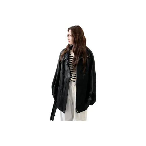 H YXIANG Кожа Куртка Женская