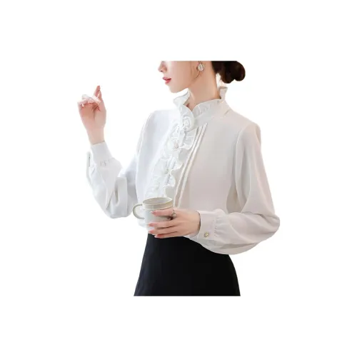 LADYXIEXIE Белый Giveaway Бренд Наклеенный Женские Рубашки