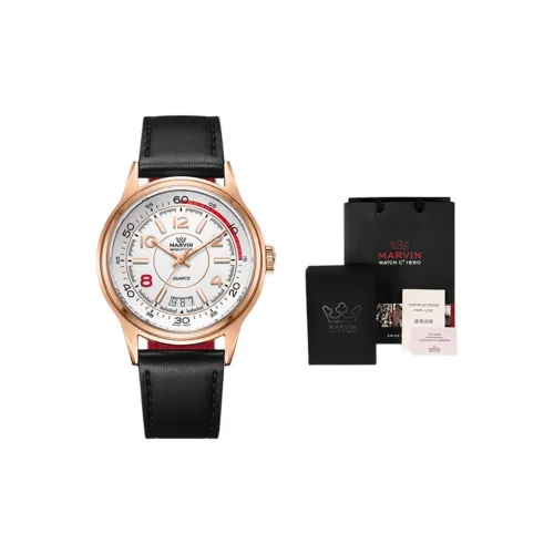 MARVIN Кварцевый механизм Мужские часы 41mm*10,8mm Черный