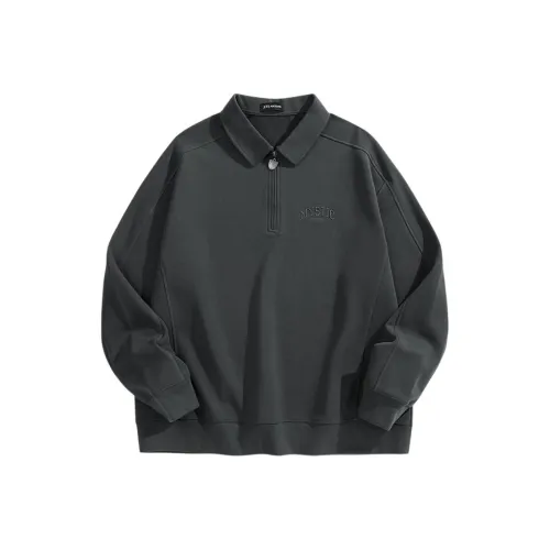 PEACEBIRD MEN Тяжелый Вышивка Отложной воротник Повседневный свитшот Мужской