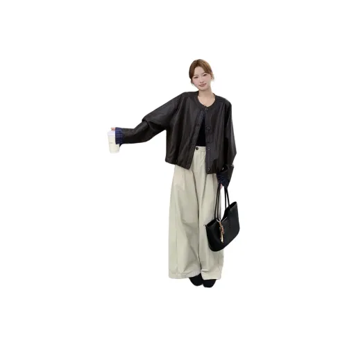 H YXIANG Кожа Куртка Женская