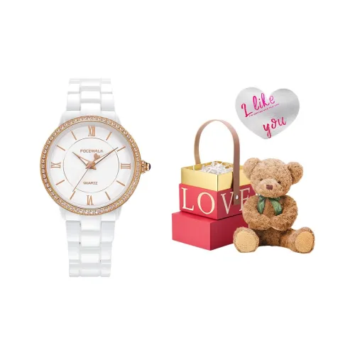 FOCEWALK Ruo Jade Collection Яркий Moon Кварц Механизм Керамика Ремешок Часы Женские Белый Циферблат