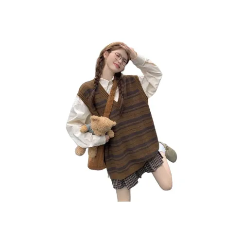 VINMUK Кофе Жилет Женские Трикотаж