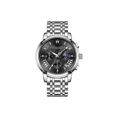 ColevKie Кварцевый механизм стальной ремешок мужские часы белый циферблат