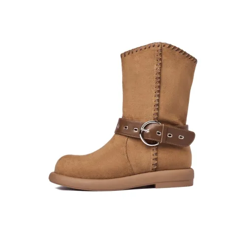 JOSINY Vintage Versatile MID Голень Ботинки Ботильоны 3 см Женские