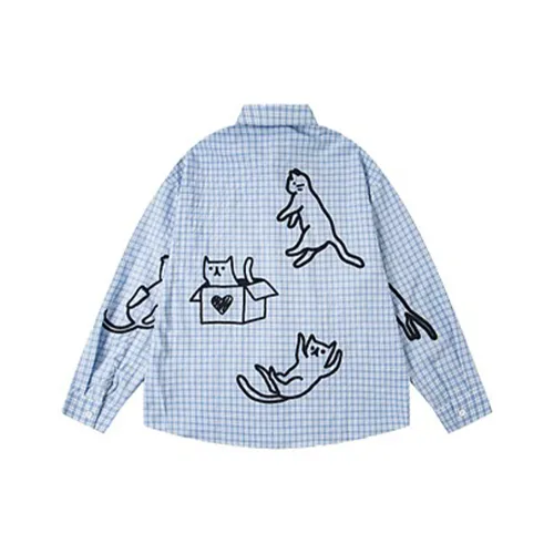 A02 Синий Унисекс Рубашки