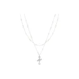 Маленькое ожерелье с гипсофилой "Планета" (белое)