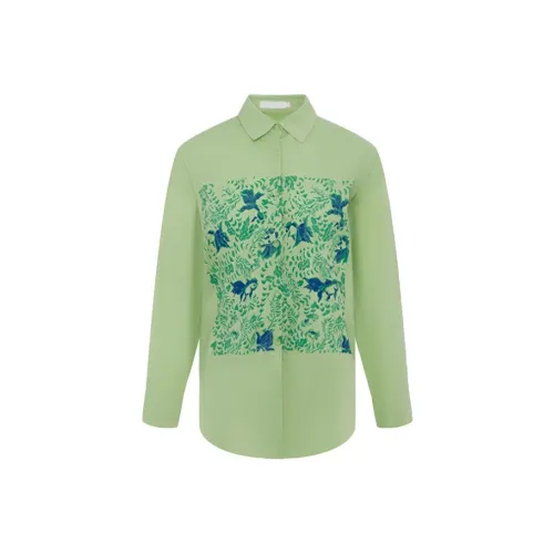Leather Cat Бамбуковый зеленый Женские Рубашки